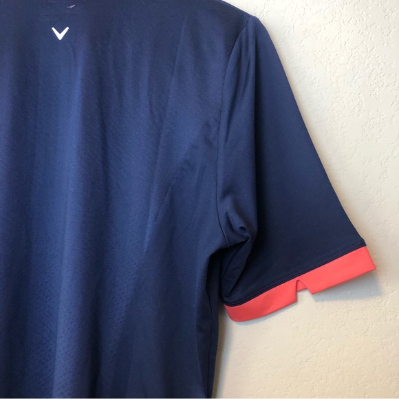 Callaway Women's 1/2 SLV Print Stripe Polo with Contrast Notch Cuffs Size L/G . - Picture 11 of 13